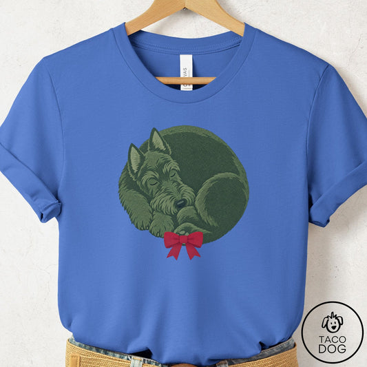 Scottie Wreath T-Shirt Columbia Blue Taco-Dog