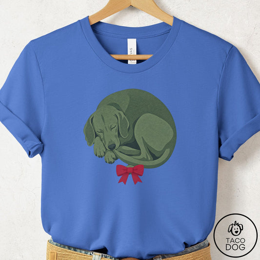 Vizsla Wreath T-Shirt Columbia Blue Taco-Dog