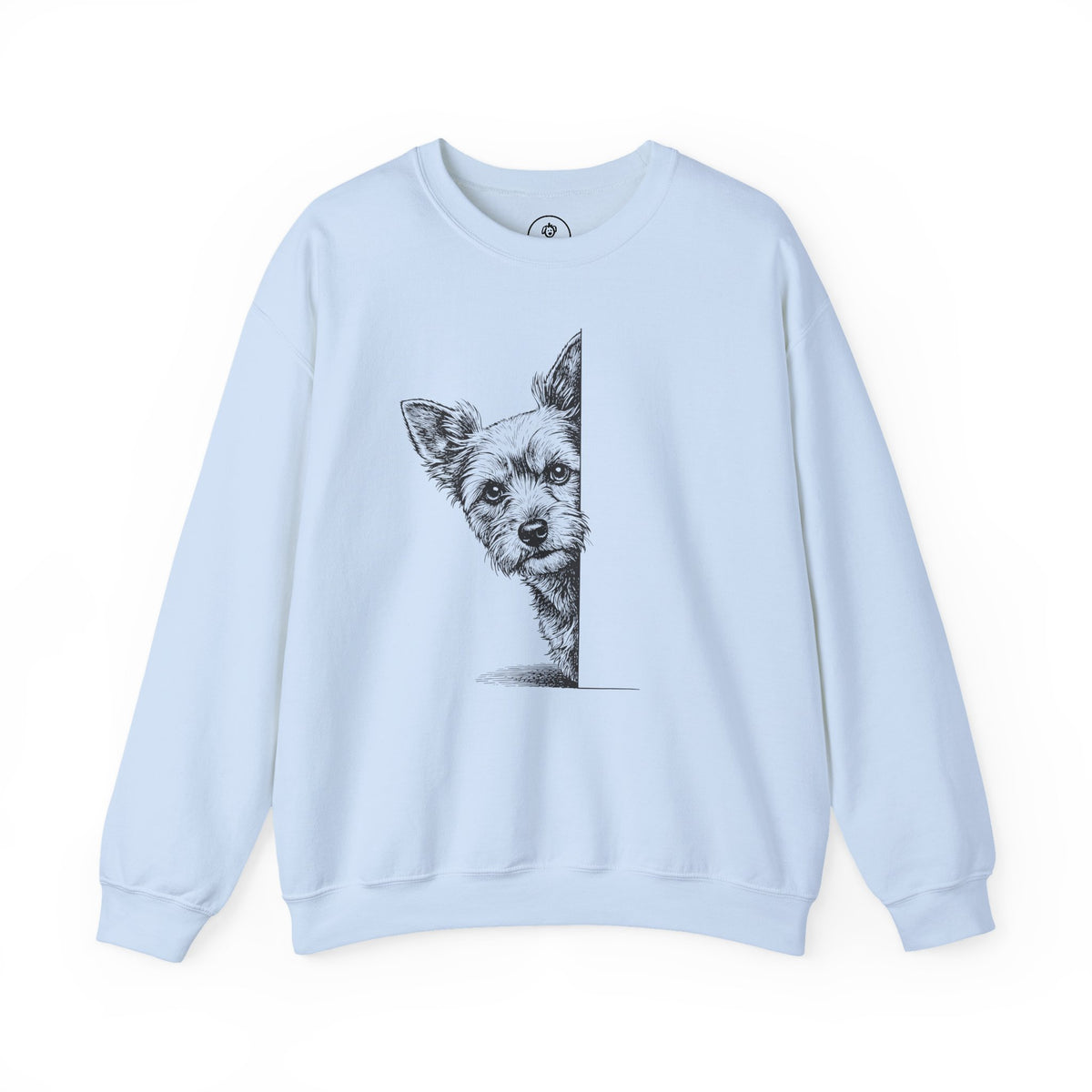 Yorkshire Terrier Yorkie Peeking Sweatshirt Light Blue Taco-Dog