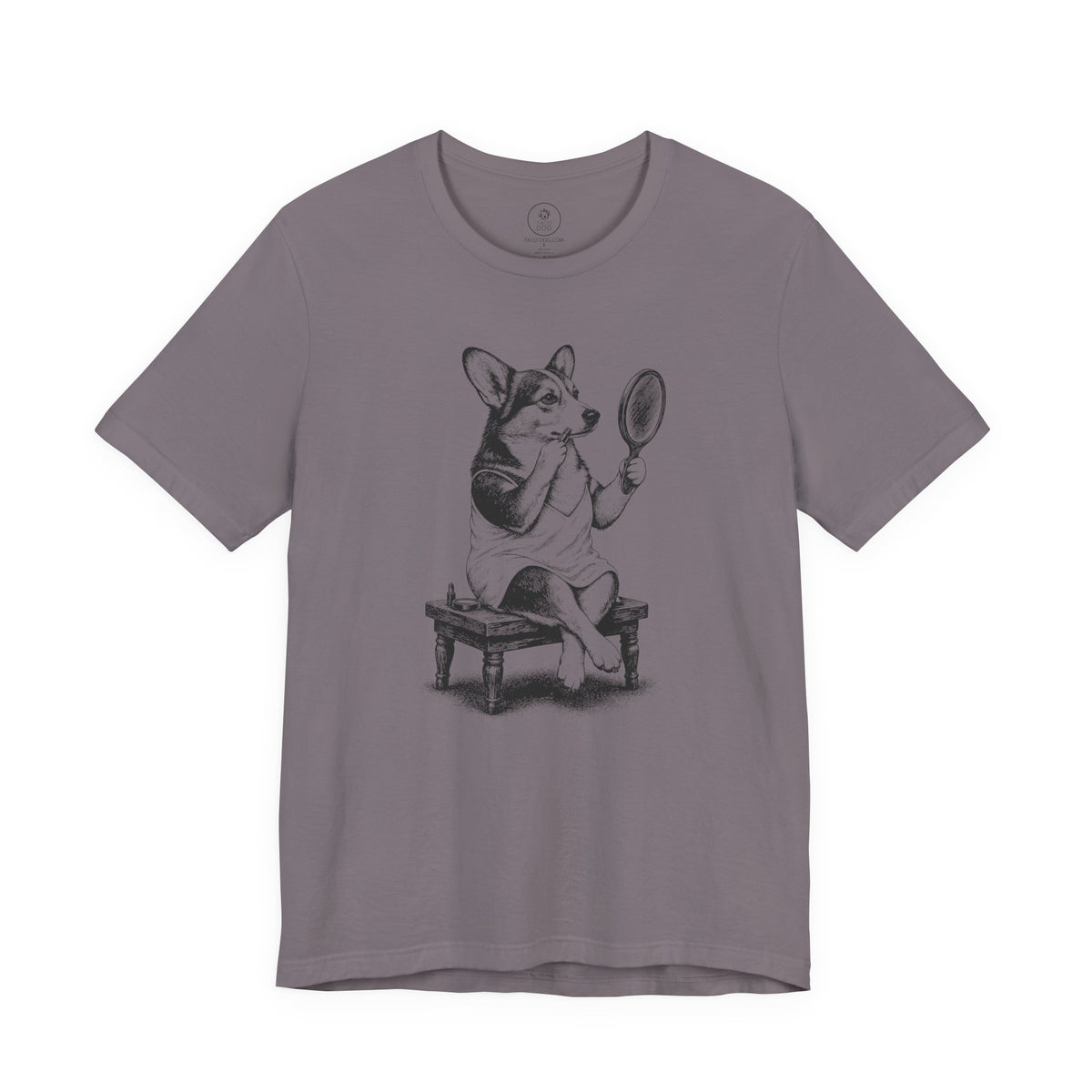Corgi Makeup T-Shirt, design close-up