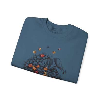 English Bulldog Leaf Jump Sweatshirt
