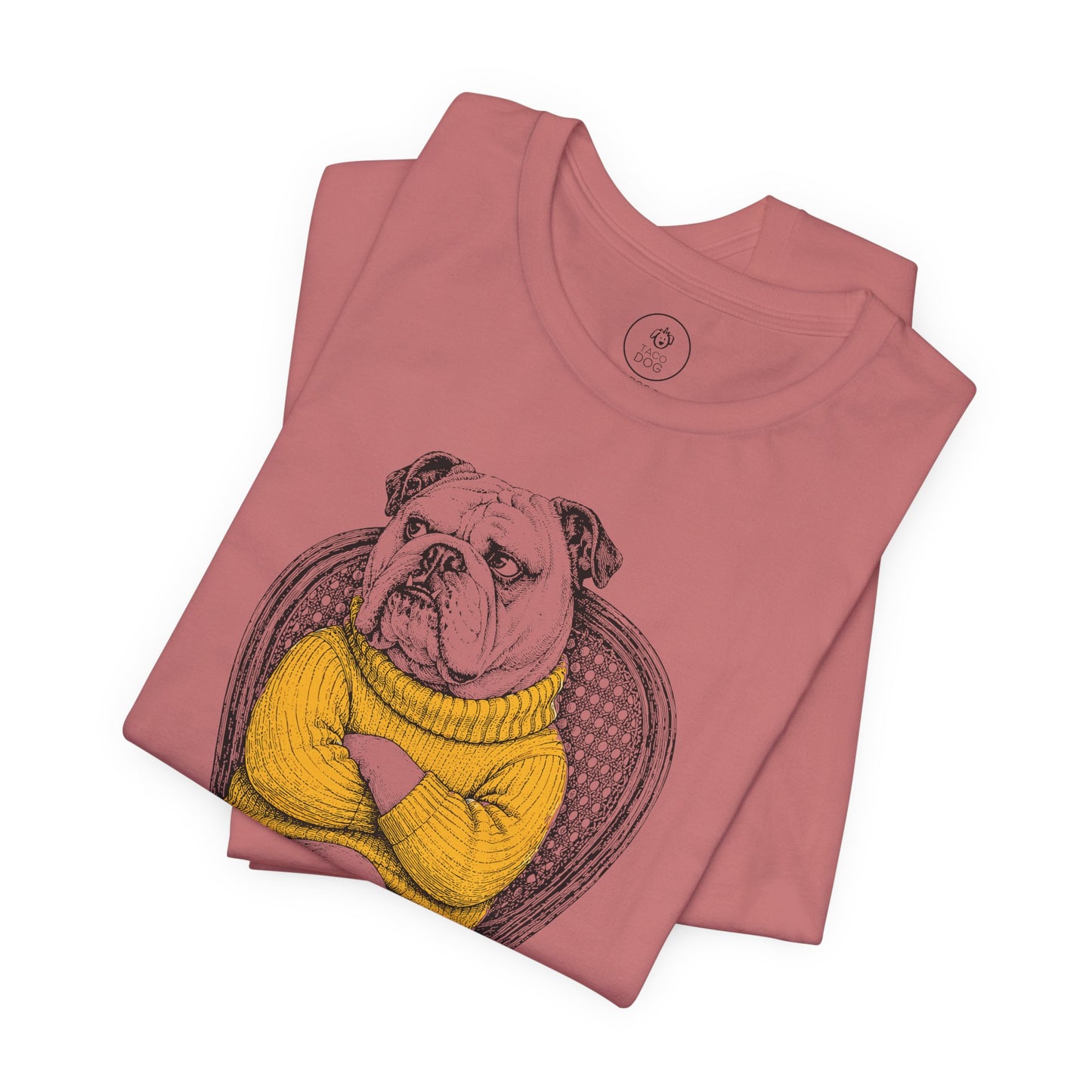 English Bulldog Reluctant Turtleneck T-Shirt