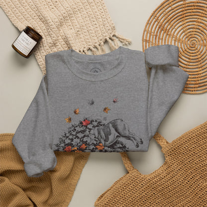 English Bulldog Leaf Jump Sweatshirt