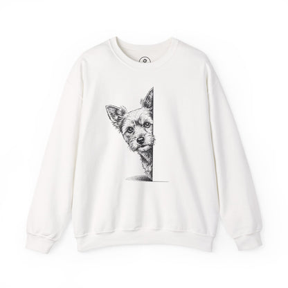 Yorkshire Terrier Yorkie Peeking Sweatshirt White Taco-Dog