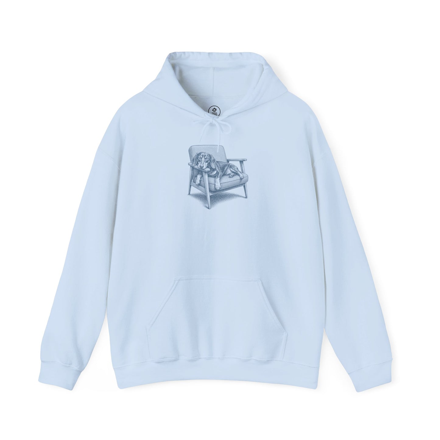 Dachshund Occupied Hoodie Light Blue Taco-Dog