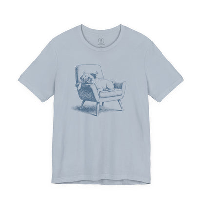 Pug Occupied T-Shirt Light Blue Taco-Dog