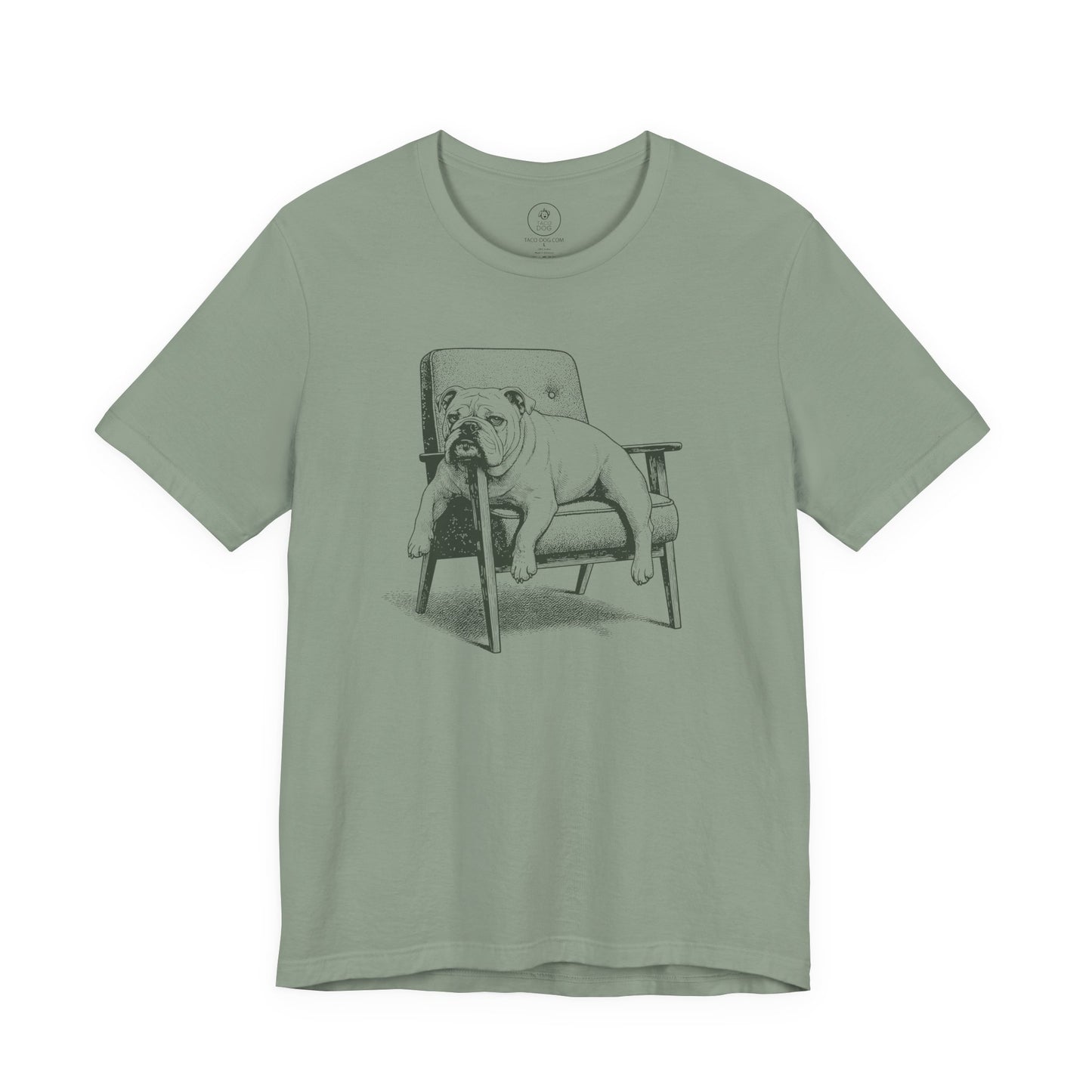 English Bulldog Occupied T-Shirt Sage Taco-Dog