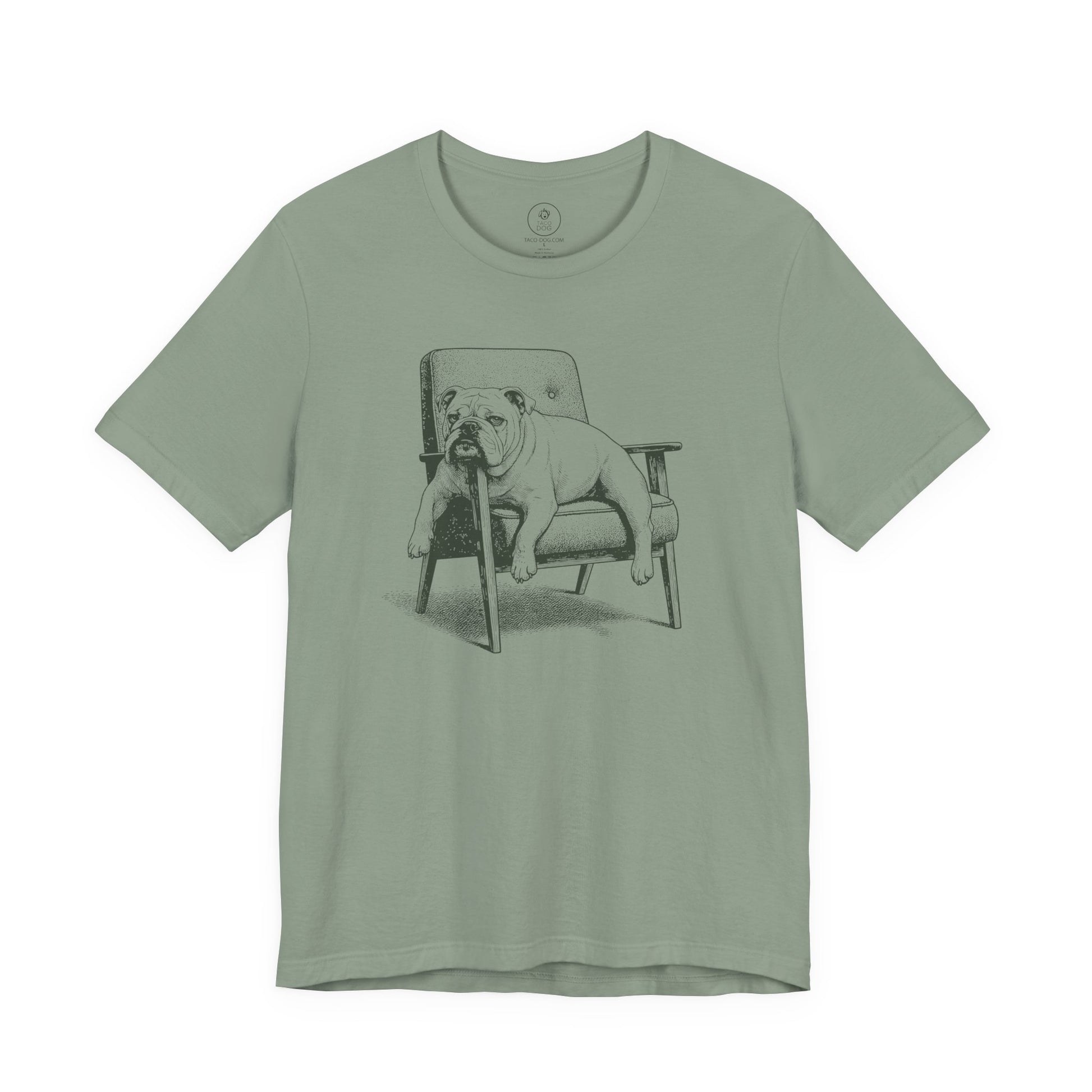 English Bulldog Occupied T-Shirt Sage Taco-Dog