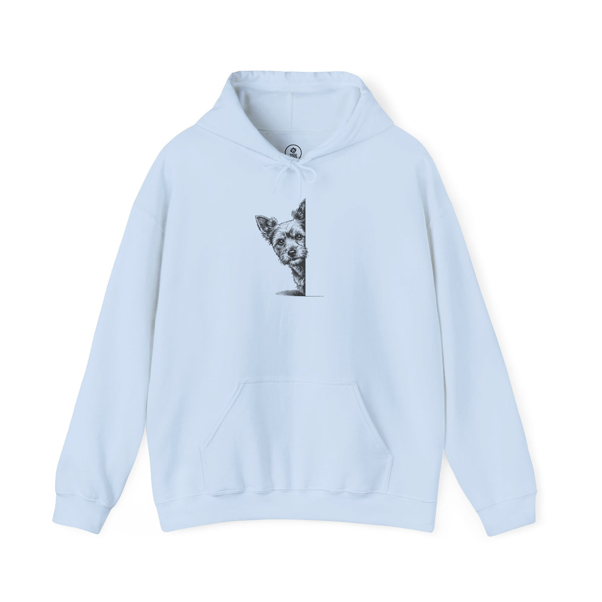 Yorkshire Terrier Yorkie Peeking Hoodie Light Blue Taco-Dog