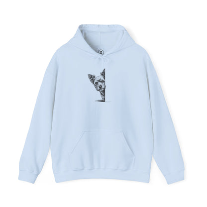 Yorkshire Terrier Yorkie Peeking Hoodie Light Blue Taco-Dog