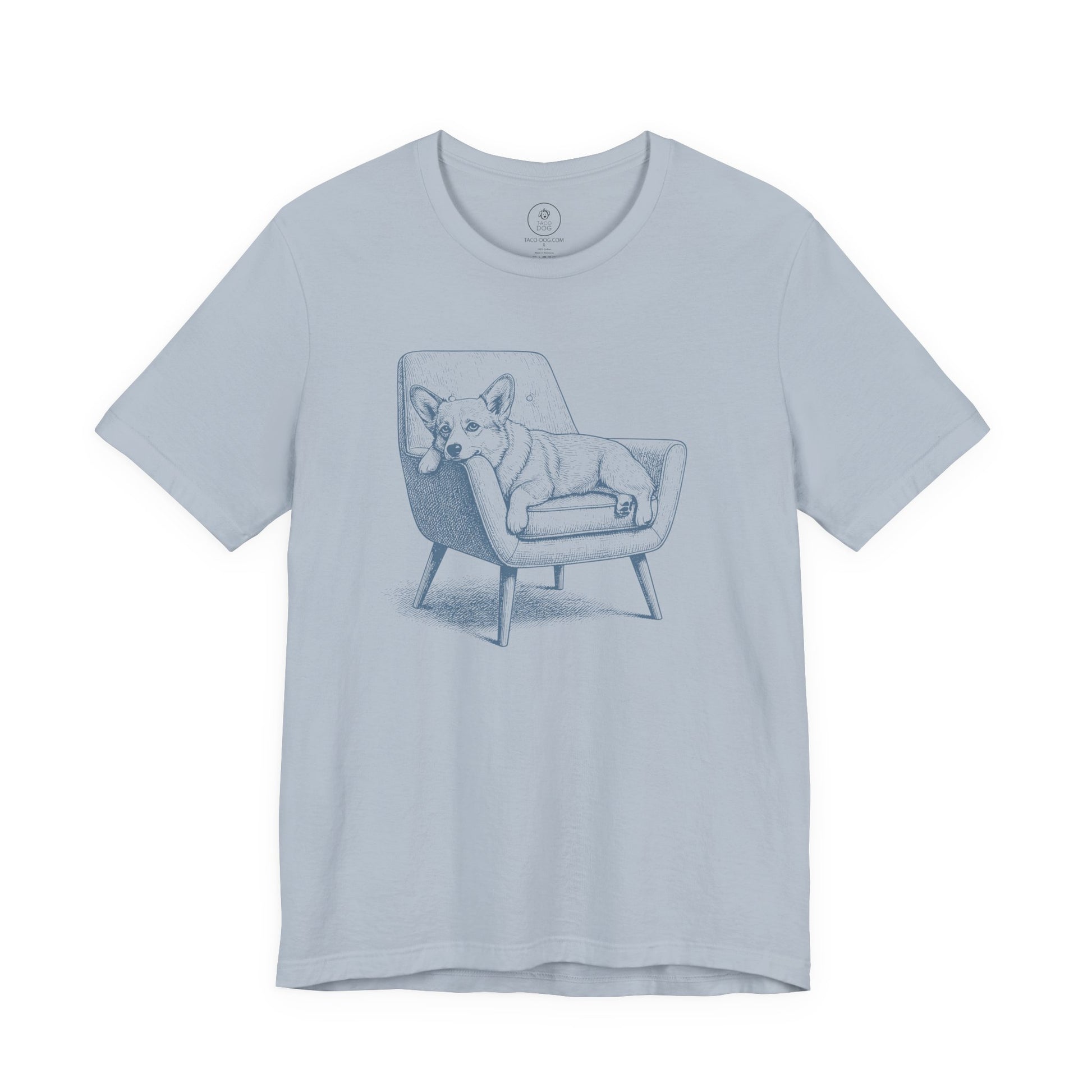 Corgi Occupied T-Shirt Light Blue Taco-Dog