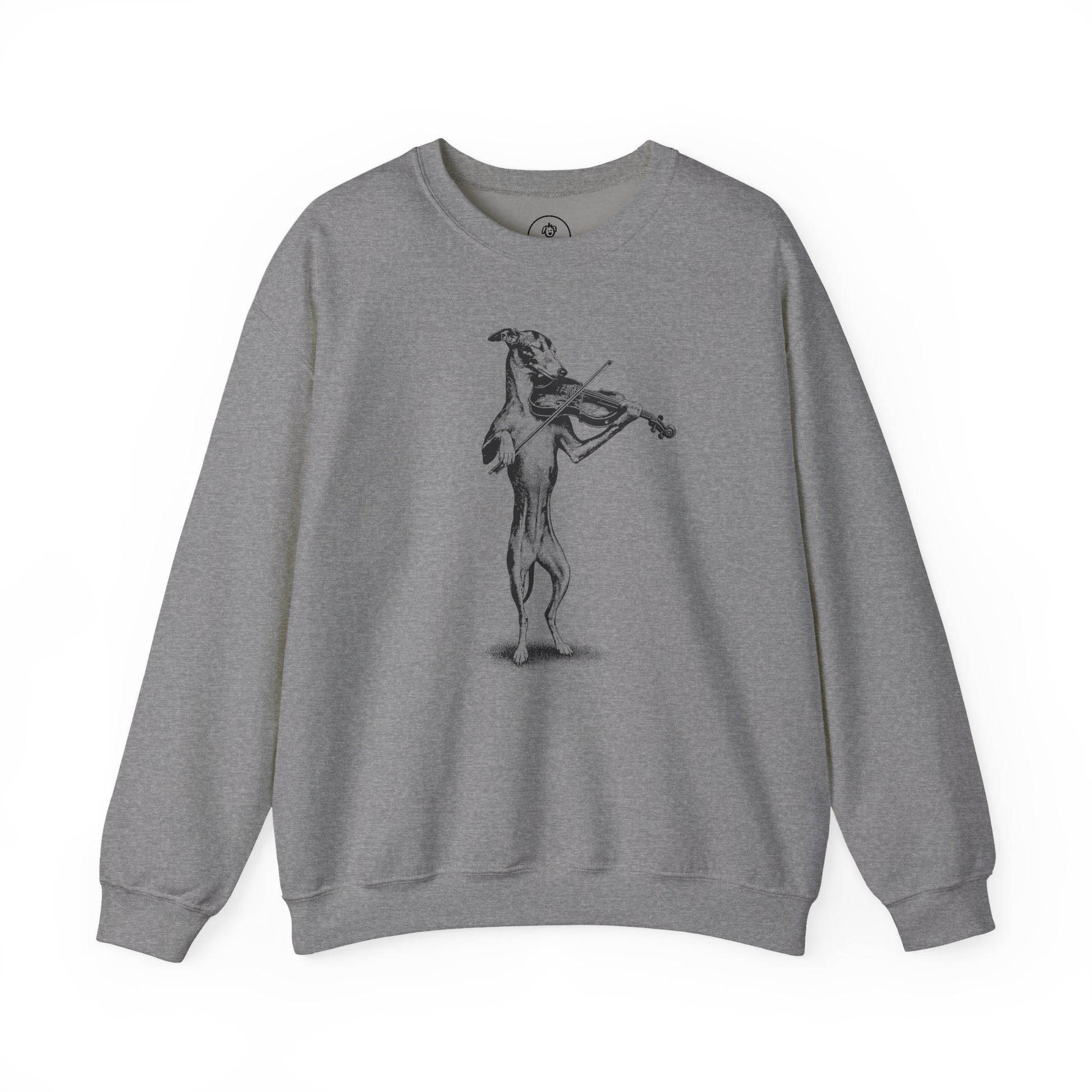Italian Greyhound Whippet Violin Sweatshirt Graphite Heather Taco-Dog