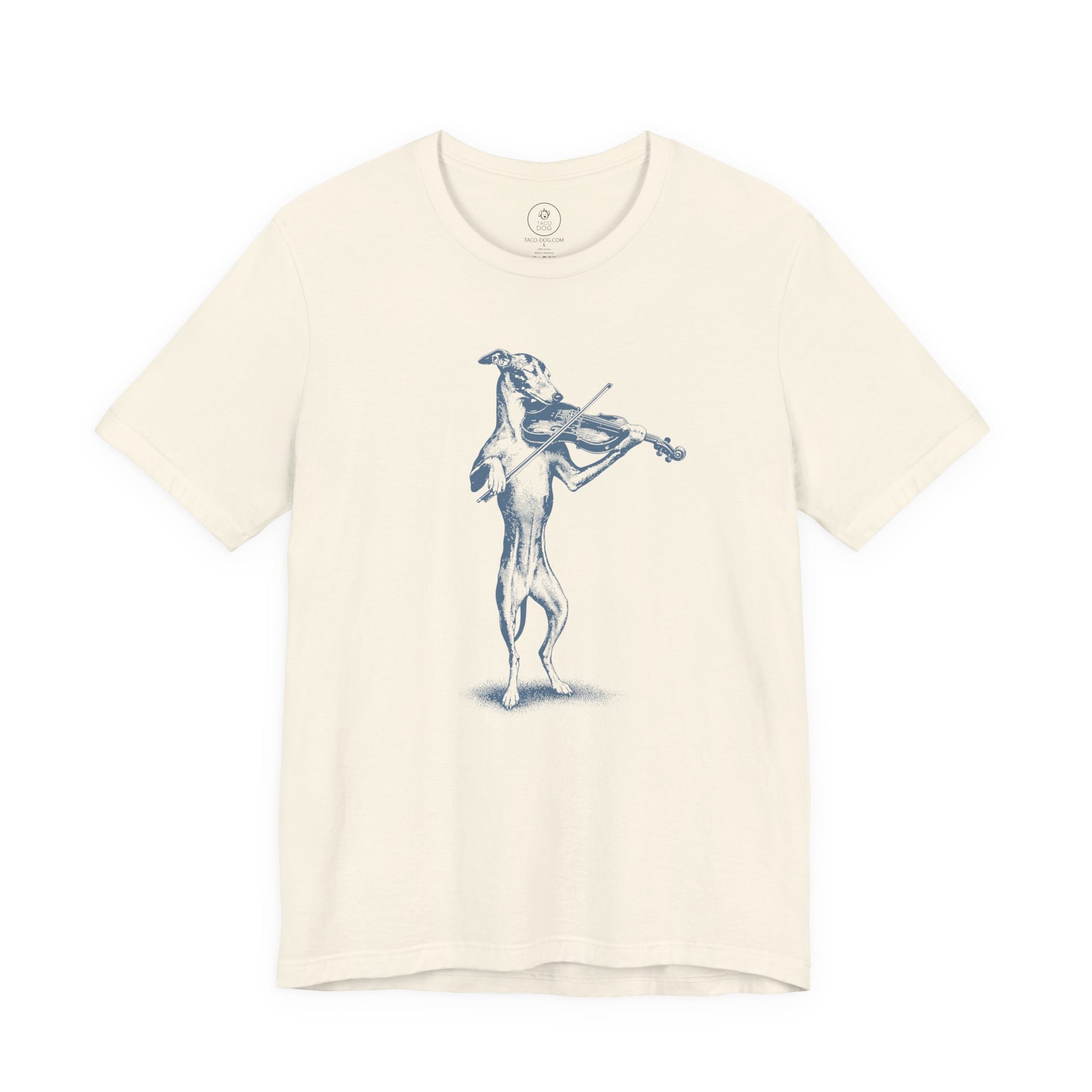 Italian Greyhound Whippet Violin T-Shirt Natural Taco-Dog