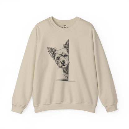 Yorkshire Terrier Yorkie Peeking Sweatshirt Sand Taco-Dog