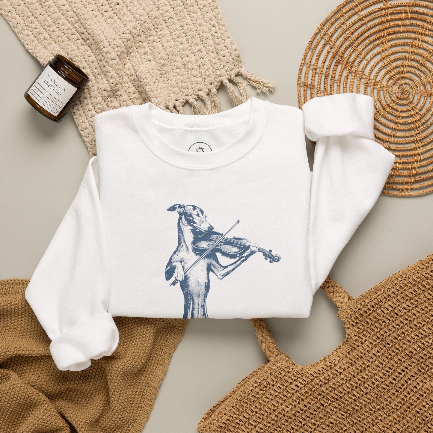 Italian Greyhound Whippet Violin Sweatshirt Taco-Dog