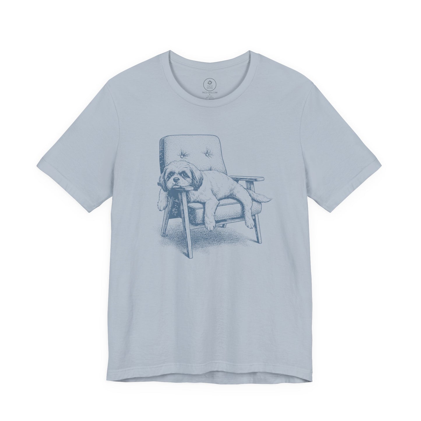 Shih Tzu Occupied T-Shirt Light Blue Taco-Dog