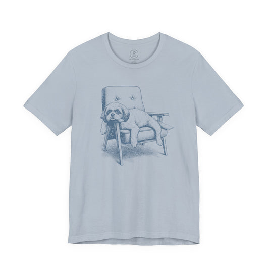 Shih Tzu Occupied T-Shirt Light Blue Taco-Dog