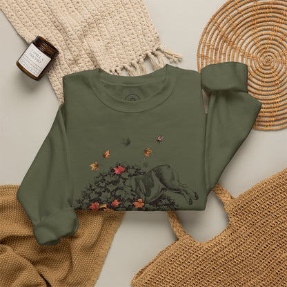 English Bulldog Leaf Jump Sweatshirt