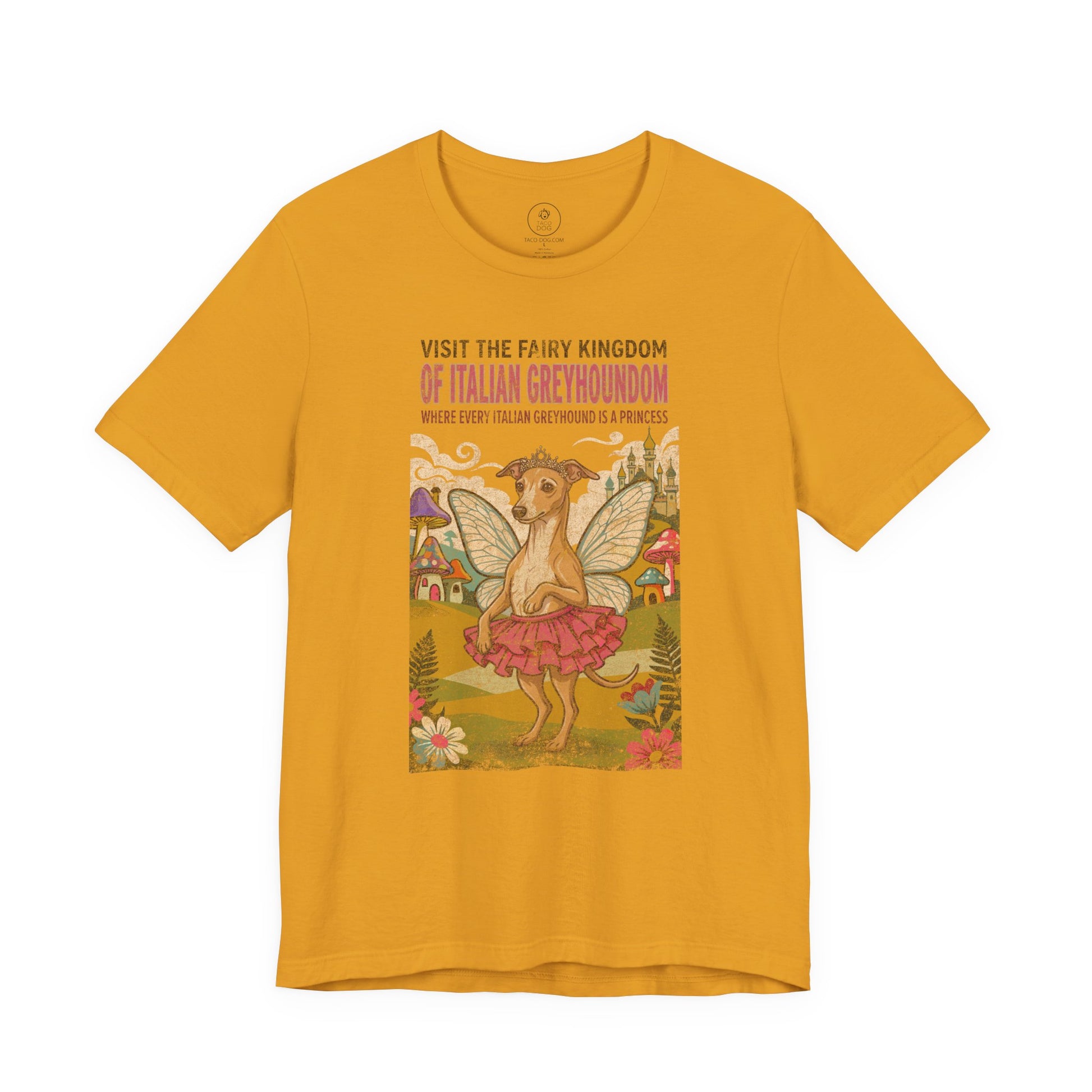 Italian Greyhound Whippet Fairy Kingdom T-Shirt Taco-Dog