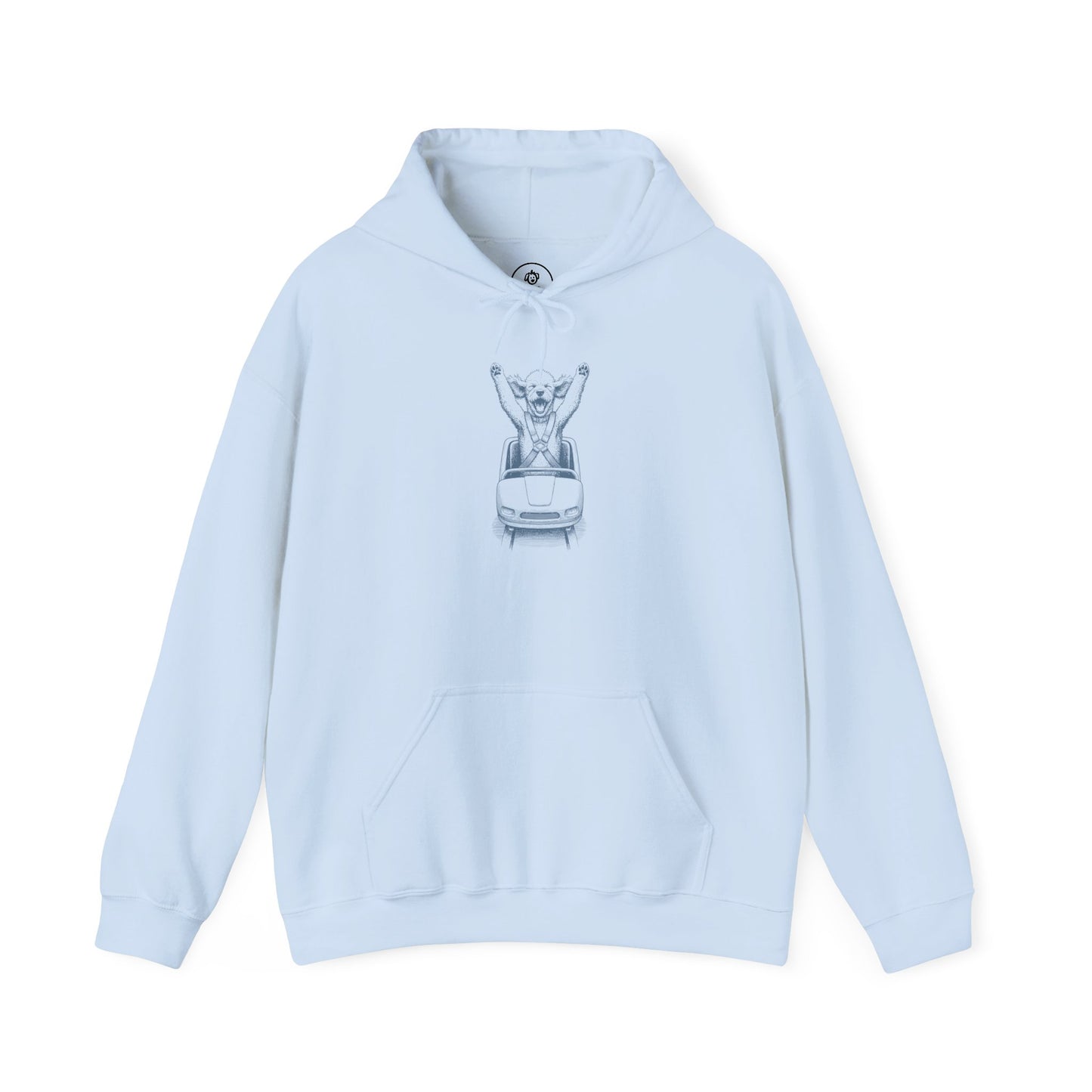 Poodle Roller Coaster Hoodie Light Blue Taco-Dog
