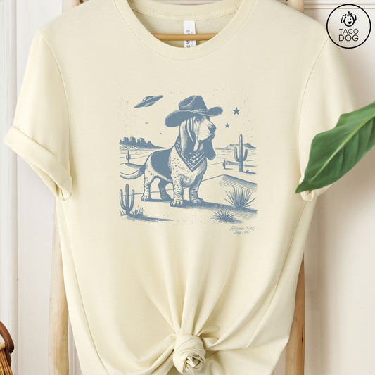 Basset Hound Cowboy UFO Ink T-Shirt