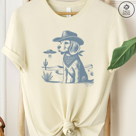 Beagle Cowboy Ink Space Cowboy UFO T-Shirt