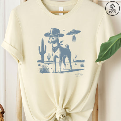 Basenji Cowboy Ink Space UFO T-Shirt