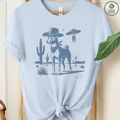 Basenji Cowboy Ink Space UFO T-Shirt