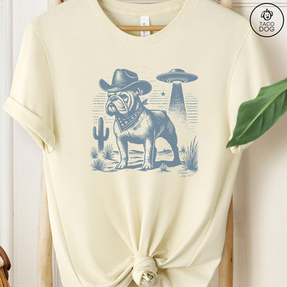 Bulldog Cowboy Ink Space UFO T-Shirt