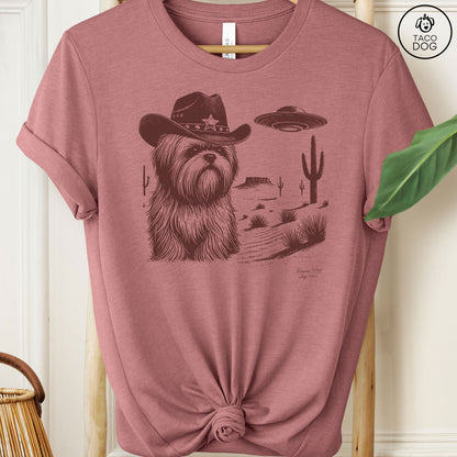 Shih Tzu Ink Cowboy Space UFO T-Shirt