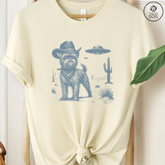 Brussels Griffon Griff Ink Space Cowboy UFO T-Shirt