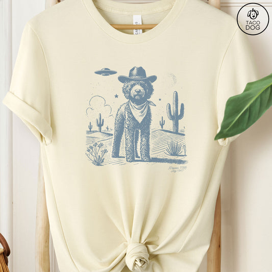 Lagotto Romangolo Cowboy Ink Space Cowboy UFO T-Shirt
