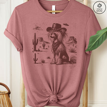 Chinese Crested Ink Cowboy UFO T-Shirt