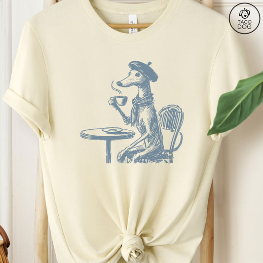Iggy Greyhound Whippet Italian Greyhound Paris France T-Shirt