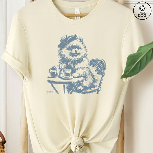 Pomeranian Paris France Coffee T-Shirt