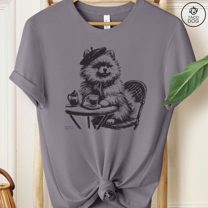 Pomeranian Paris France Coffee T-Shirt