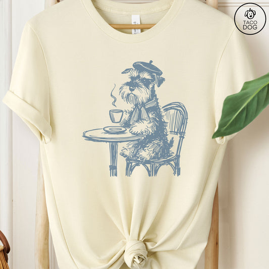 Schnauzer Paris France Cafe Coffee T-Shirt