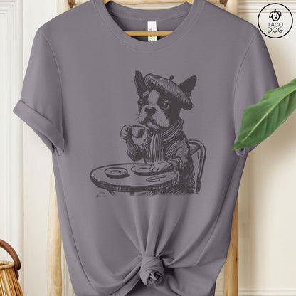 Boston Terrier France Paris Coffee T-Shirt
