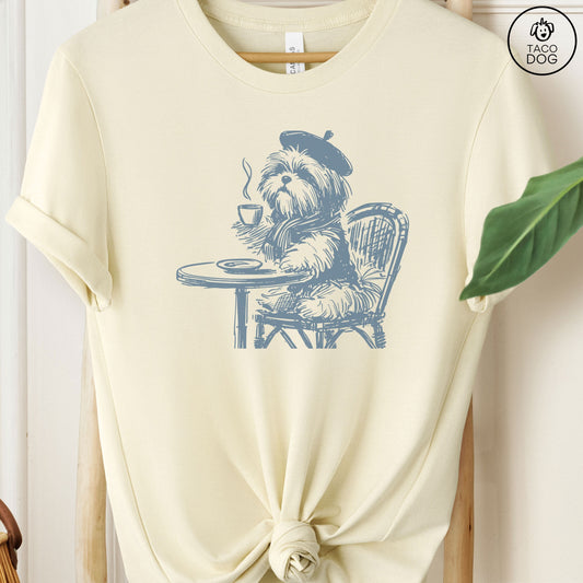 Shih Tzu Coffee France Paris French T-Shirt