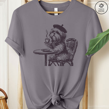 Shih Tzu Coffee France Paris French T-Shirt