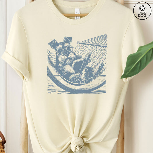Schnauzer Hammock Reading T-Shirt