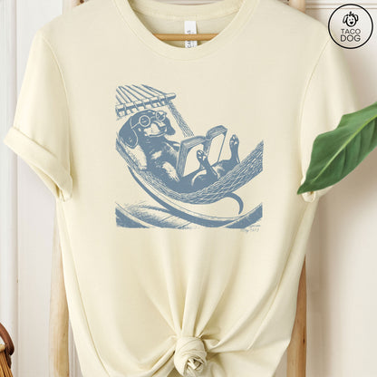 Dachshund Wiener Dog Hammock Reading T-Shirt