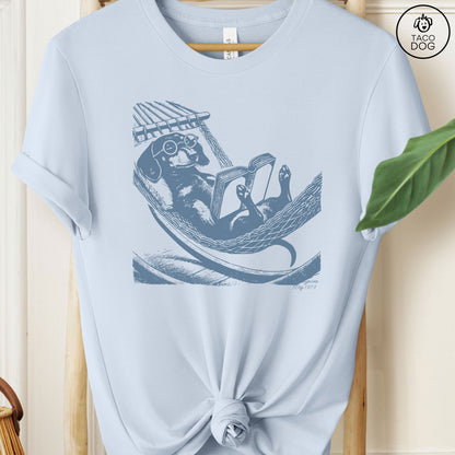 Dachshund Wiener Dog Hammock Reading T-Shirt