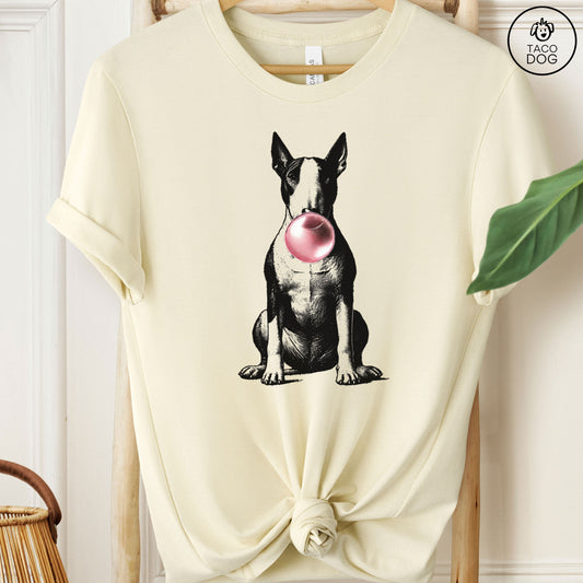 Bull Terrier Bully Gum Bubblegum T-Shirt Natural Taco-Dog