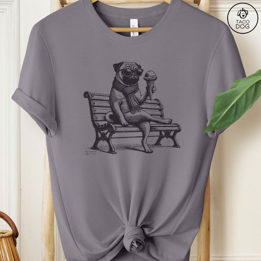 Pug Ice Cream T-Shirt Storm Taco-Dog