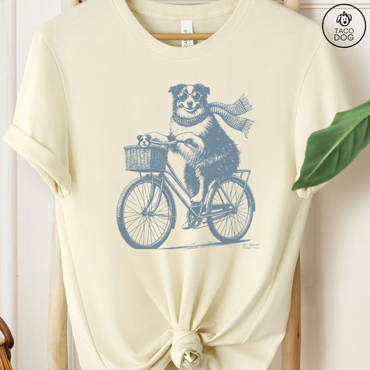Aussie Australian Shepherd Bike Bicycle T-Shirt