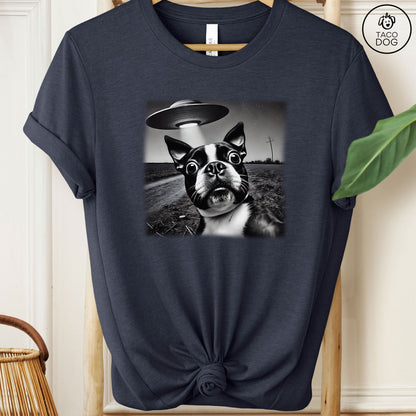 Boston Terrier UFO Selfie T-Shirt