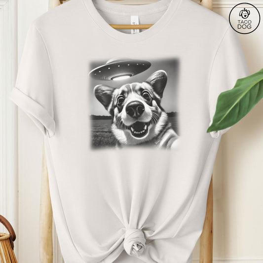 Corgi UFO Selfie T-Shirt