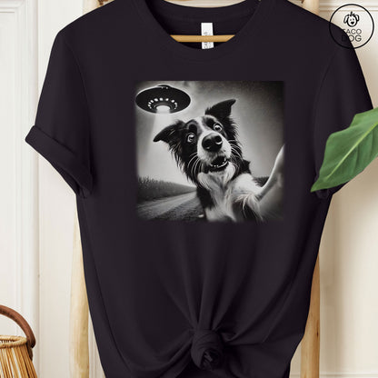 Border Collie UFO Selfie T-Shirt