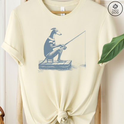 Greyhound Whippet Italian Greyhound Iggy Fishing T-Shirt